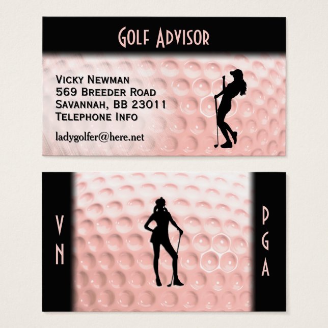 Esportes de Golfe Rosa Duplos (Frente & Verso)