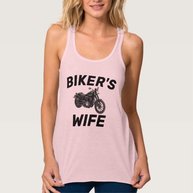 ESPOSA DE BIKER SENHORAS CAMISAS MOTOCICLOS T-SHIR (Frente)