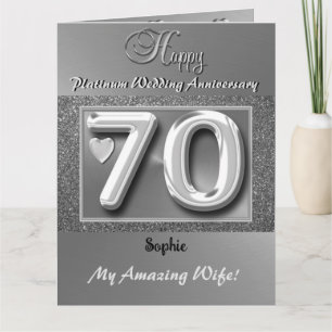 Esposa de Cartão de Aniversário de Casamento de 70