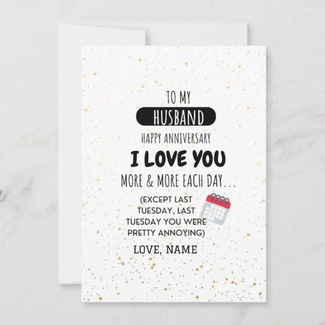 Esposa Engraçada para Marido Mensagem de Humor no  (Frente)