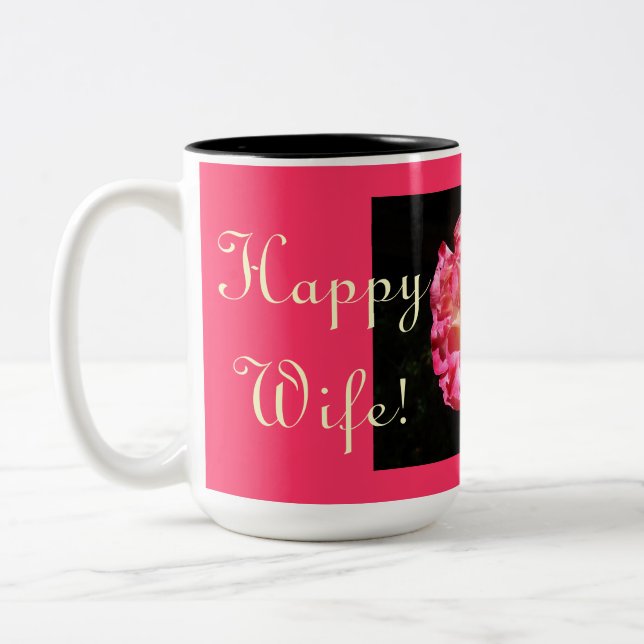 Esposa Feliz! Vida Feliz. Canecas de café Dia dos  (Esquerda)