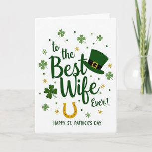 Esposa St Patricks Faux Ouro Cartão de Folha de Ou