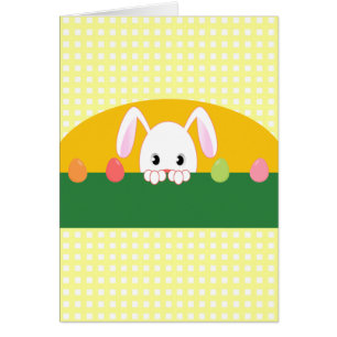 Espreitando o cartão feliz de Ostara do coelho