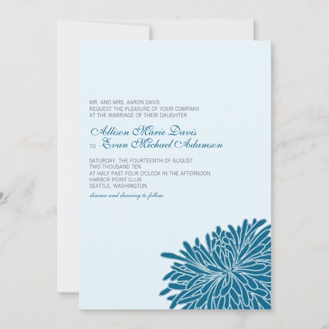 Espreitando o convite do casamento do crisântemo (Frente)