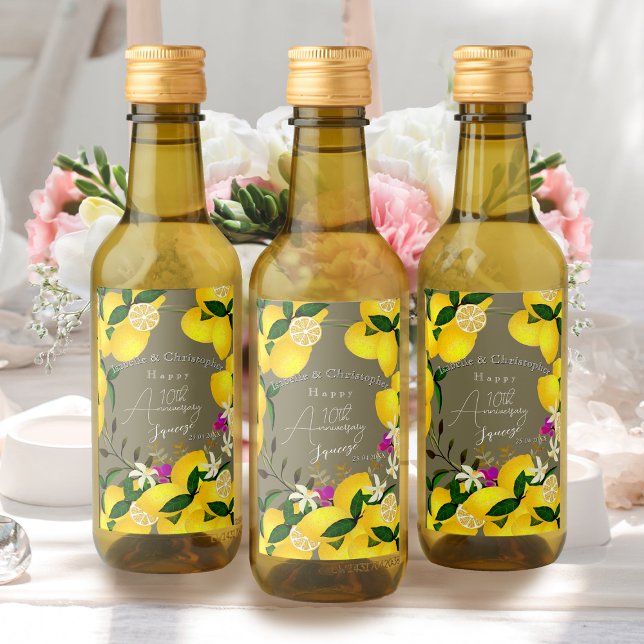 Espremedor de limão  (10th Wedding Anniversary Lemon Squeeze Wine Label)