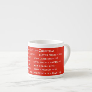 Espresso 12 DIAS LETRA Xícara de Expresso / Vermelho
