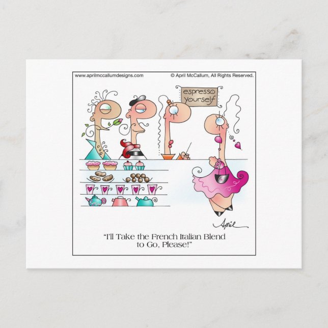 ESPRESSO! Cartoon - Cartão postal (Frente)