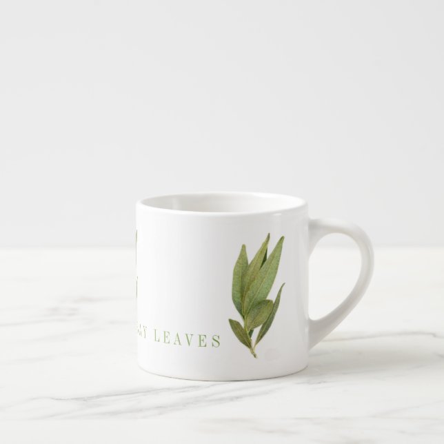 Espresso FOLHAS FRESQUINHAS DE LOURO Xícara de Café Espress (Direita)