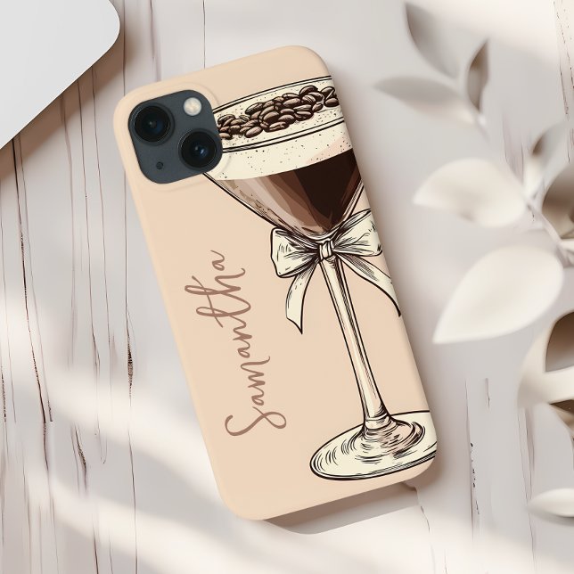 Espresso Martini Café Lover Personalizado Brown (Espresso Martini Coffee Lover Personalized Brown Case-Mate iPhone Case)