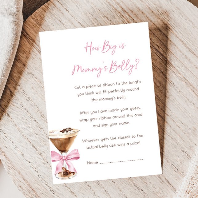 Espresso Martini Chuveiro de Arco-Íris Quão Grande (Espresso Baby Shower Game)