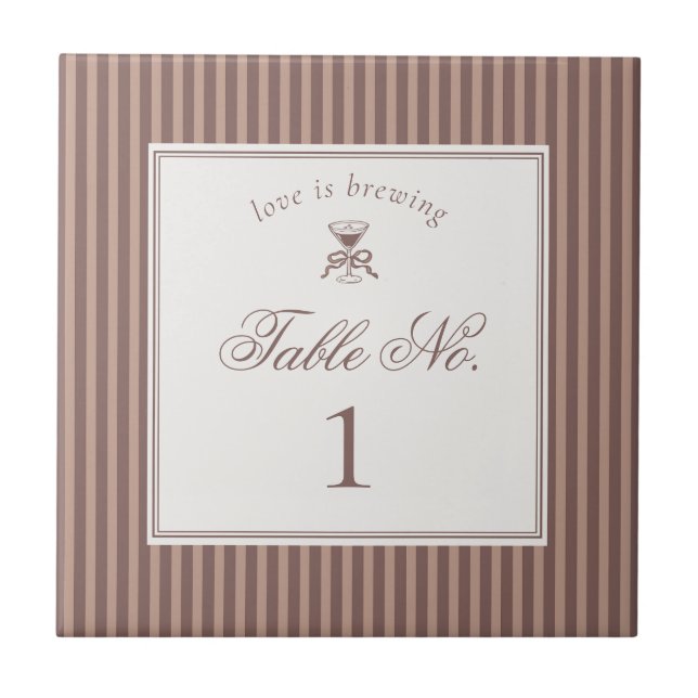 Espresso Martini Love Brewing Wedding Table Number (Frente)