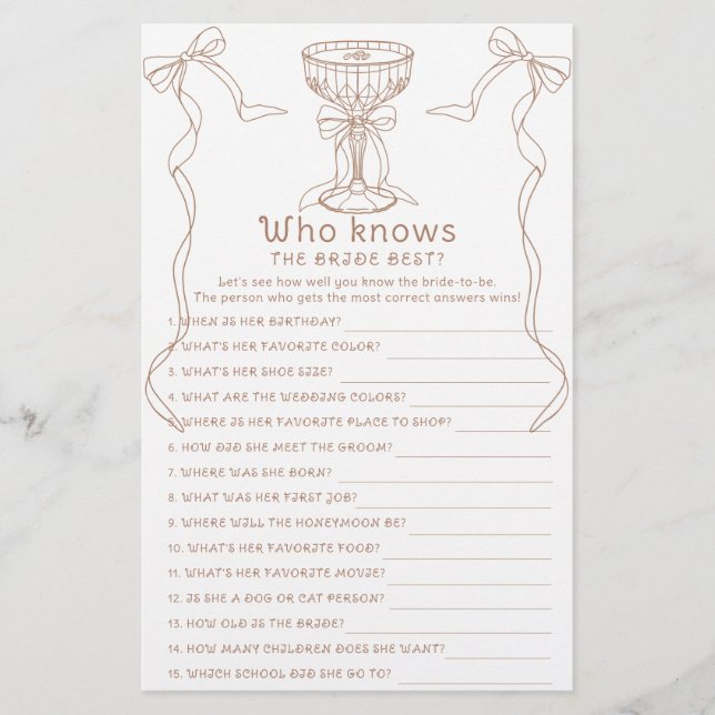 Espresso Martini Quem conhece melhor a noiva (Frente)