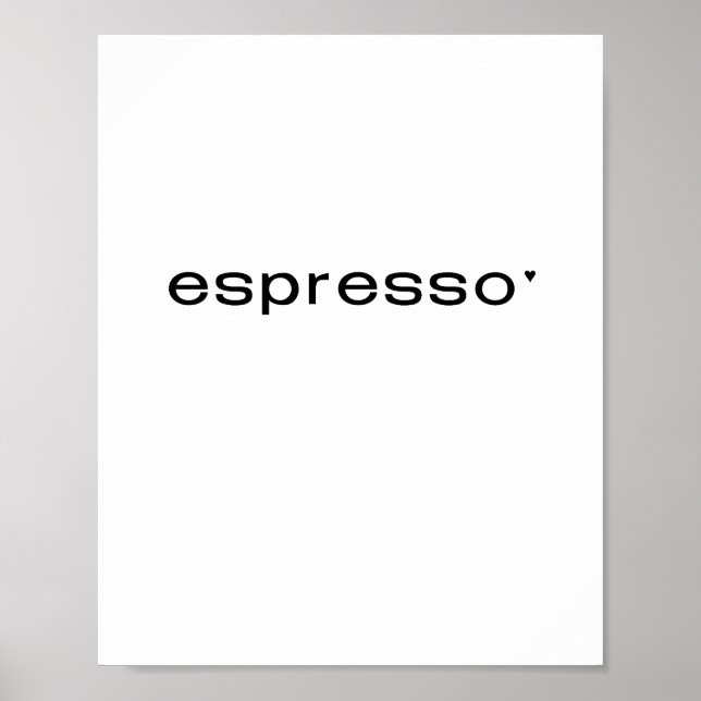 Espresso - minimalistic typography poster (Frente)