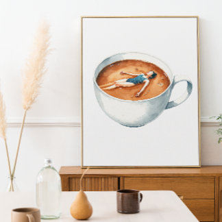 Espresso Mulher Soak Watercolor Poster