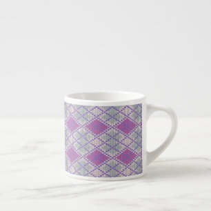 ESPRESSO XÍCARA DE CAFÉ LILAC ARGYLE TRICOTADA