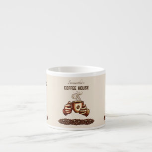 Espresso Xícara de Café Vintage Terracota Marca de Café