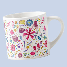 Espresso Xícara de Espresso, Floral Moderna