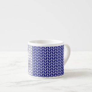 ESPRESSO XÍCARA DE ESQUENTA AZUL E BRANCA DE TRICÔ