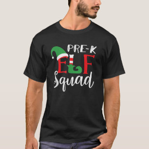 Esquadrão do Elfo Natal Pré K Teacher Top T Shirt