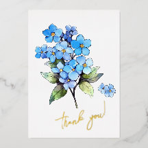 Esqueça-me, não Flor, "Obrigado!" Editável