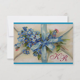 ESQUEÇA-ME NÓS MONOGRAMA CASAMENTO RSVP azul prata
