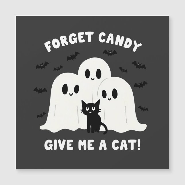 Esqueça O Doce Me Dê Um Gato Halloween Assustador  (Frente)