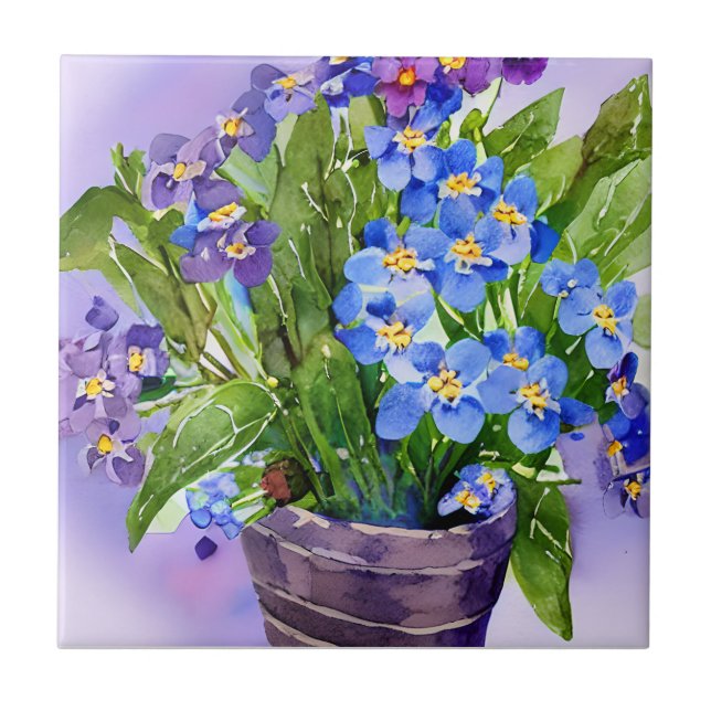 Esquece-me de Blue Floral Watercolor (Frente)