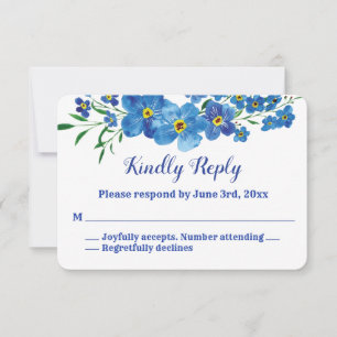 Esquece-me de Blue Floral Watercolor RSVP