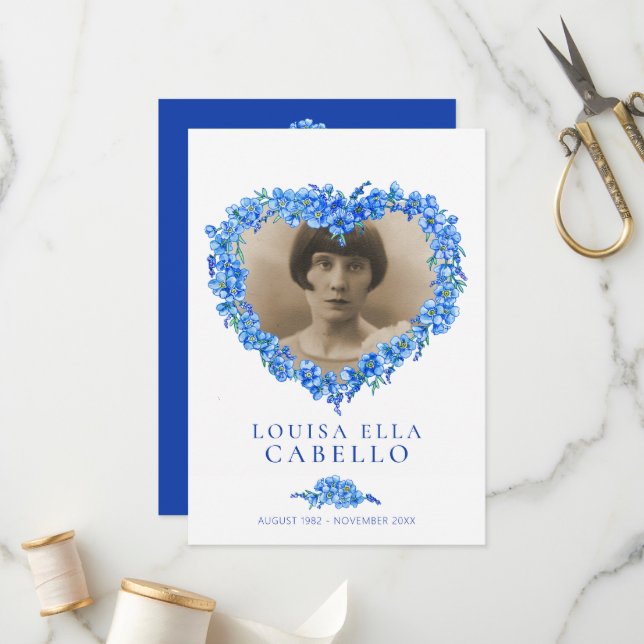 Esquece-me do programa de serviços funerários azul (Frente/Verso In Situ)