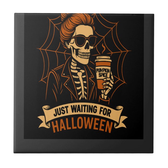Esqueleto Apenas Esperando pelo Halloween (Frente)