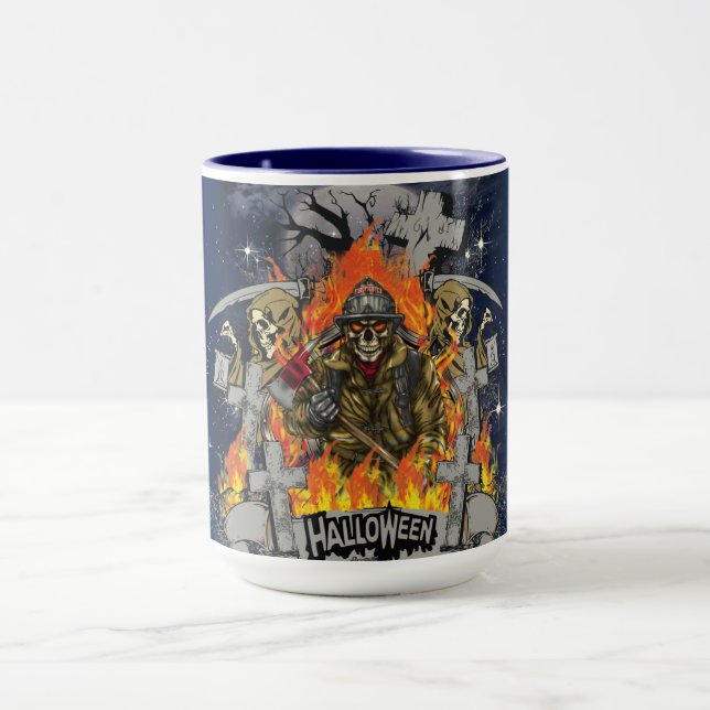 Esqueleto Assustador Na Caneca Noturna De Hallowee (Centro)