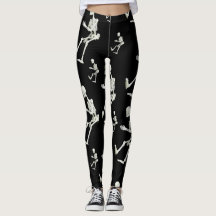 esqueleto branco leggings pretas dela