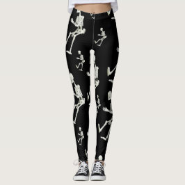 esqueleto branco leggings pretas dela
