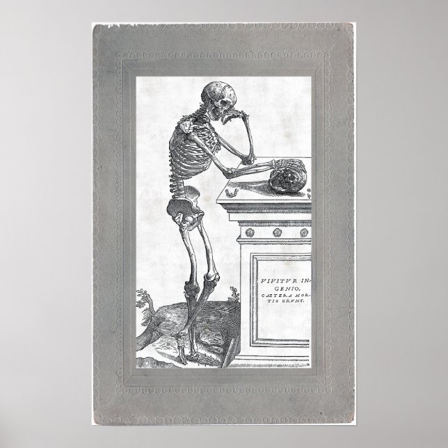 Esqueleto com Poster de crânio (Frente)