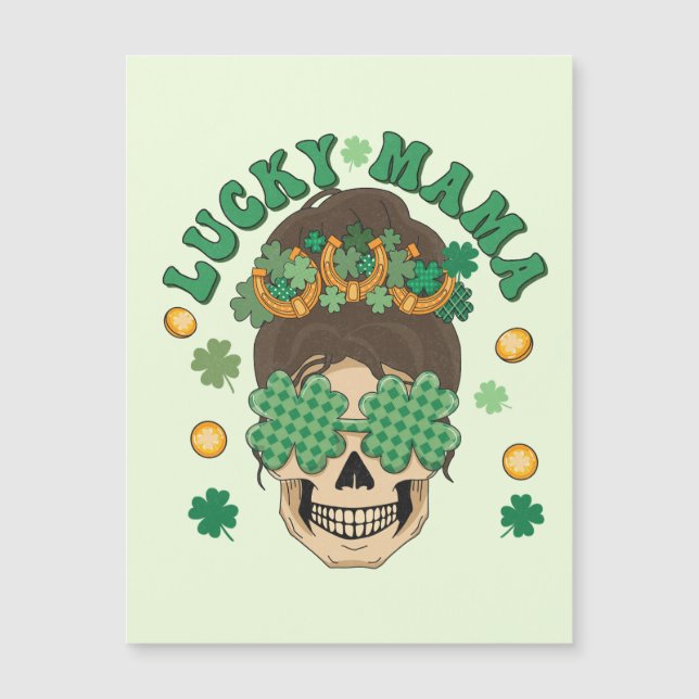 Esqueleto da mamãe sortuda com vestidos e ferradur (Frente)