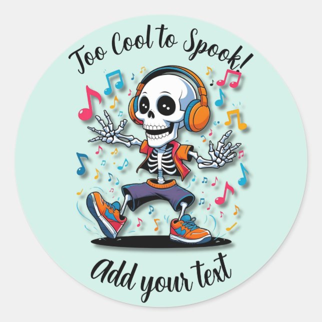 Esqueleto de Breakdance – Adesivos de Halloween (Frente)
