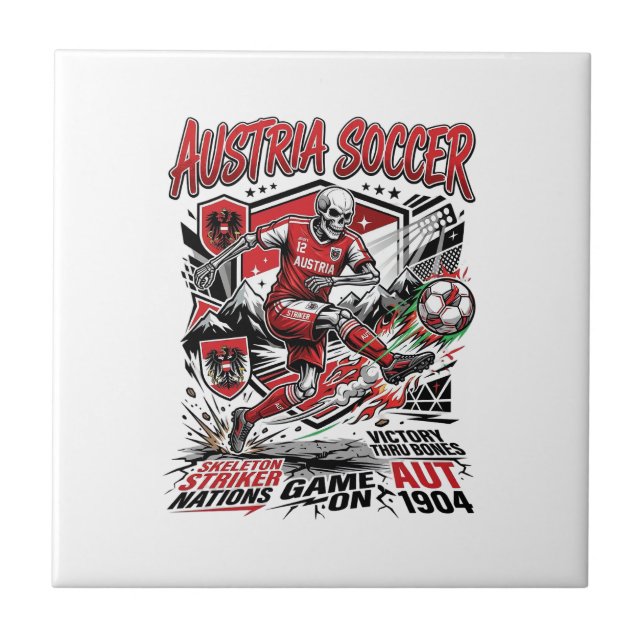 Esqueleto de Futebol da Áustria Camisa de Time das (Frente)