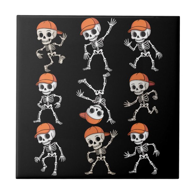Esqueleto de Halloween das Crianças Dançando (Frente)