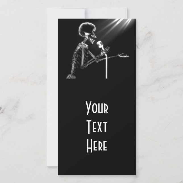 ESQUELETO DE RAIO X CANTANDO NO MIC RETRO - B&W (Frente)