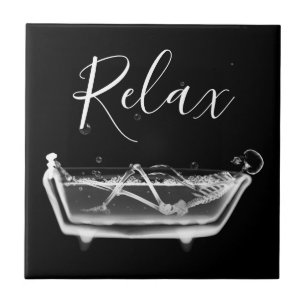 Esqueleto de raios X B&W em Azulejo de Bath Cerâm