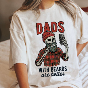 Esqueleto do Pai Barbudo Engraçado Selfie Camisa X