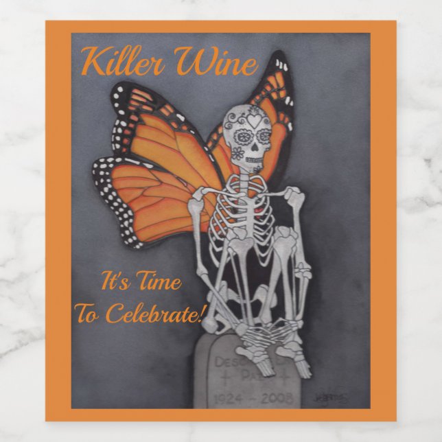 Esqueleto do Vinho da Killer Personalizar Rótulos  (Rótulo Único)