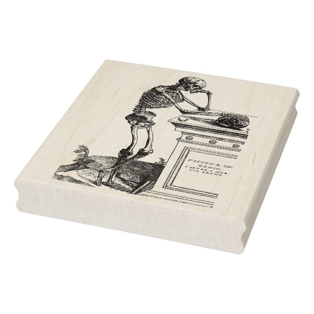 Esqueleto no cemitério com Carimbo de Arte de Borr (Carimbo)