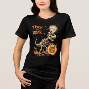 Esqueleto T-Rex com Abóbora - Dinossauro Halloween