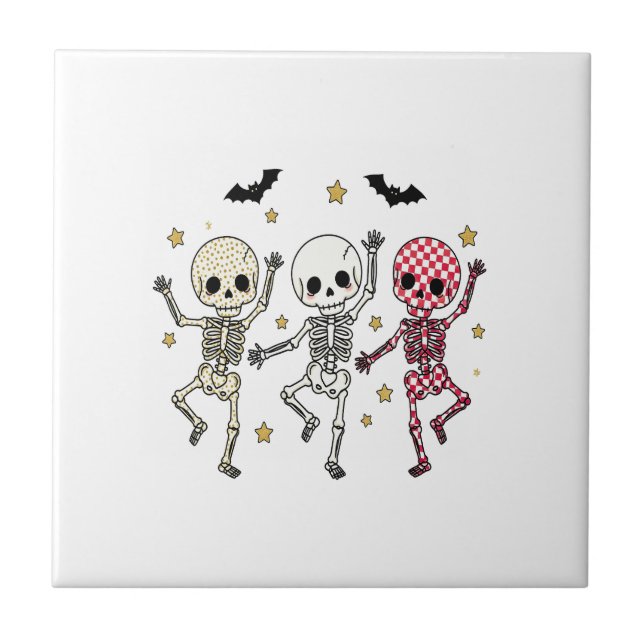 Esqueletos Dançantes de Halloween Lindos (Frente)