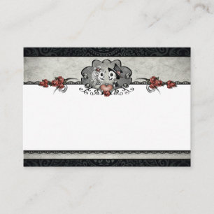 Esqueletos preto do casamento & cartões VAZIOS do