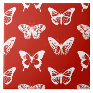 Esquema da borboleta, vermelho e branco profundo