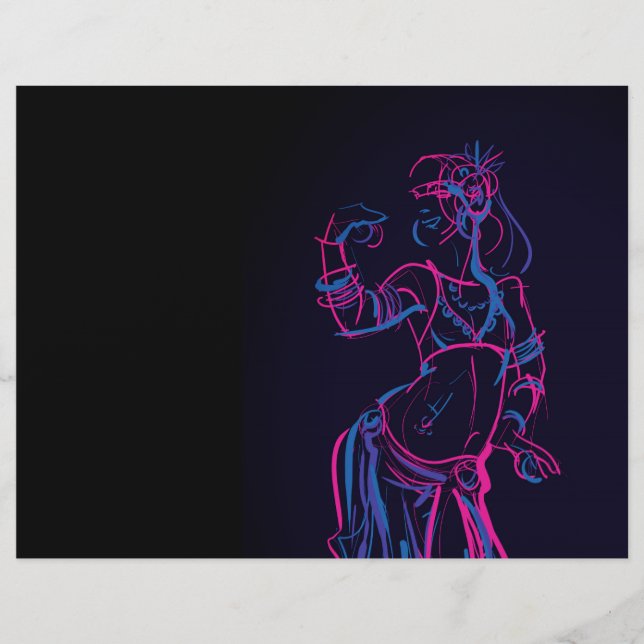 Esquema de Gesture desenhando fusão tribal Bellyda (Frente)