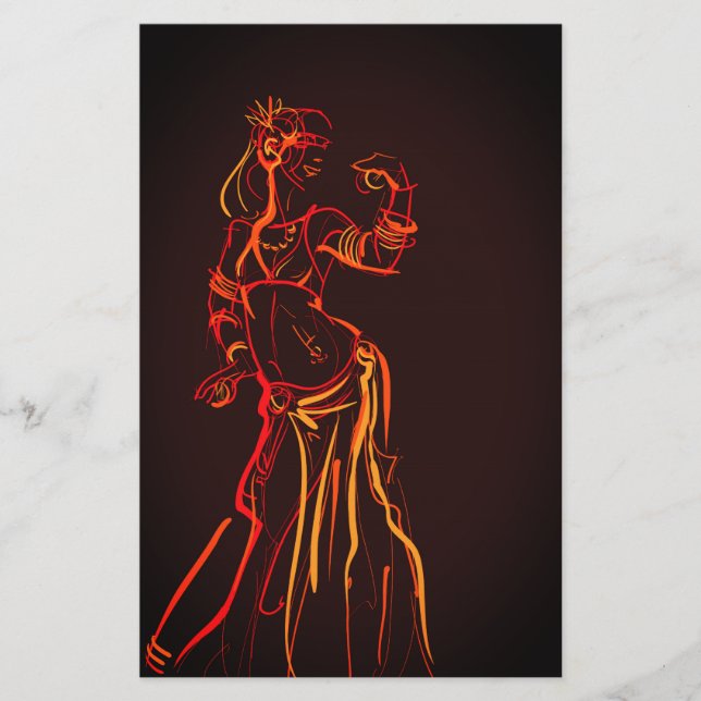 Esquema de Gesture desenhando fusão tribal Bellyda (Frente)