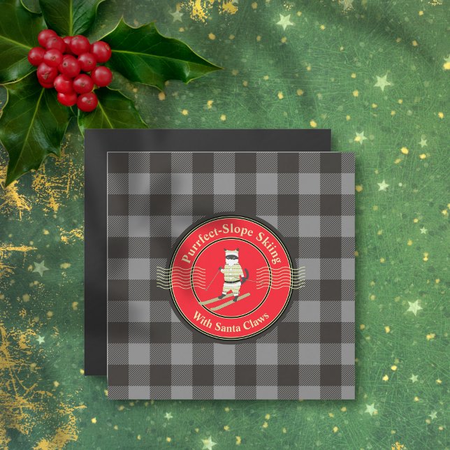 Esqui Purrfeito com Carta Magnética do Papai Noel (Purrfect-Slope Skiing with Santa Claws Magnet Card)